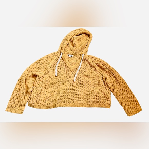 American Eagle Chenille Cropped Hooded Sweater Size M - Picture 4 of 7